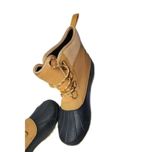 Universal Thread Women's 10 Duck Boots Waterproof Rain Lace Up Tan Black Ankle - Picture 10 of 16